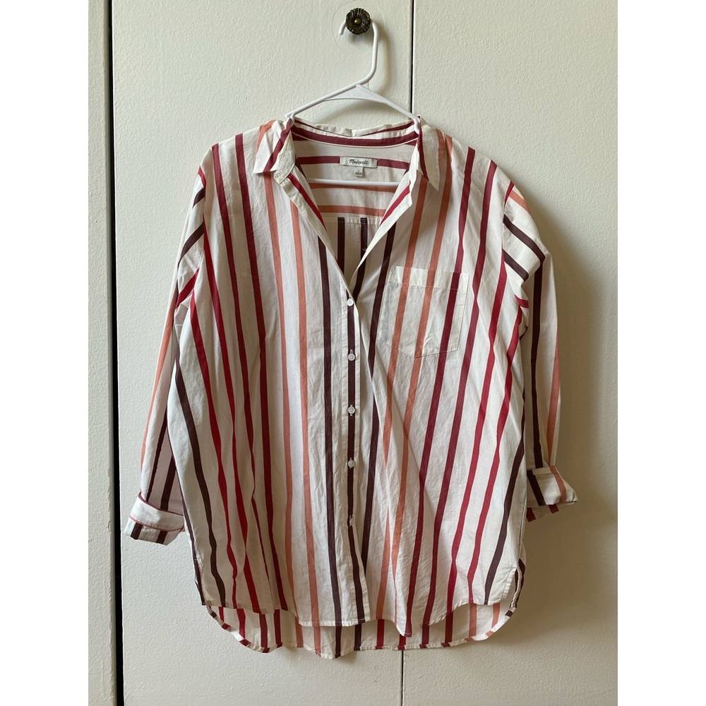 Madewell oversized striped button down shirt 🌸